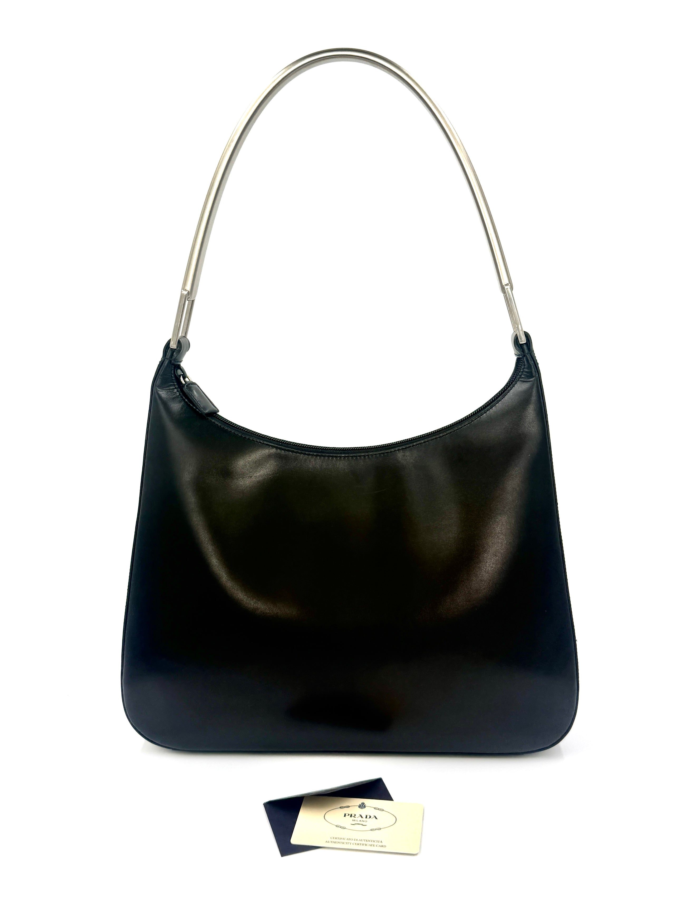 Prada Vitello Metallo Cleo Shoulder Bag - Pre Owned Authentic