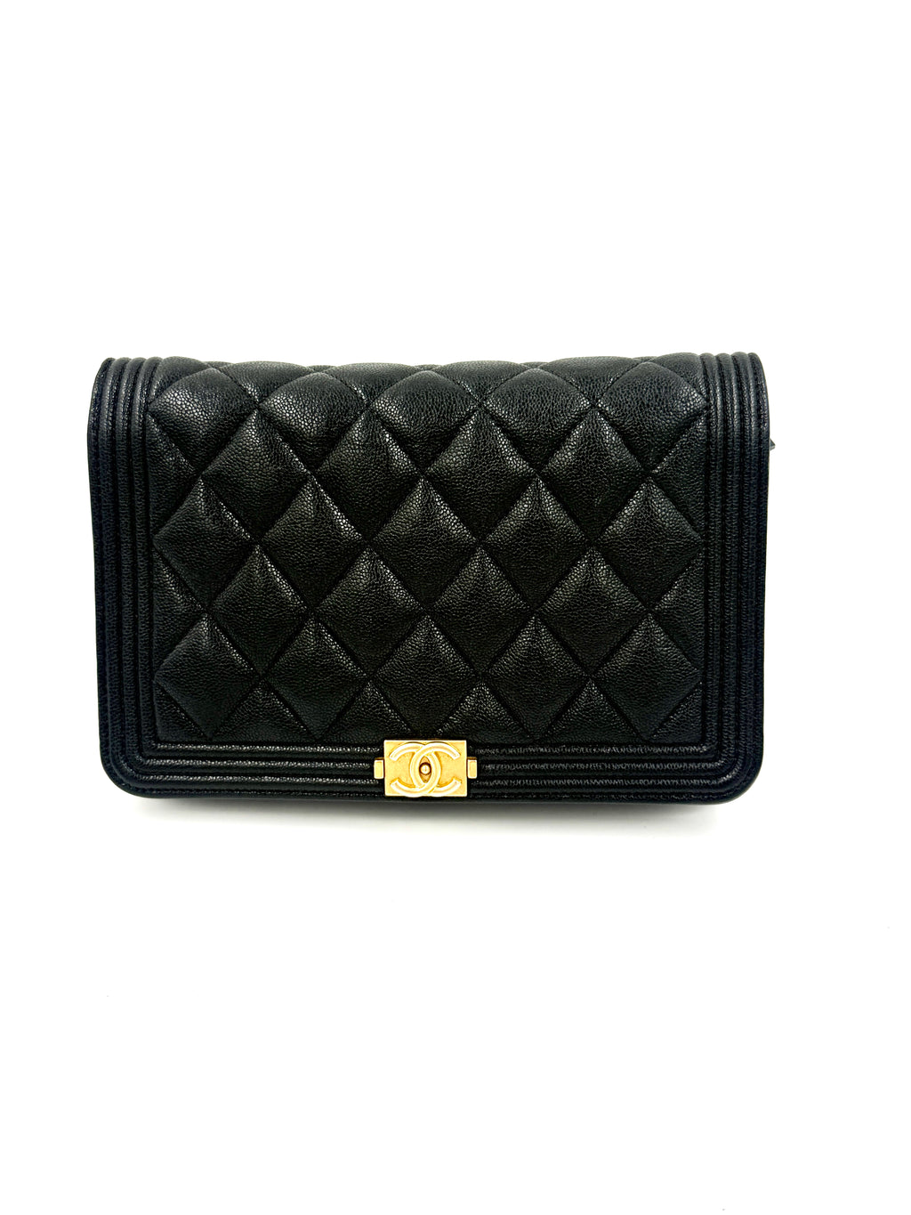 Chanel Caviar Leather Boy Bag Wallet on Chain - Pre Owned Authentic