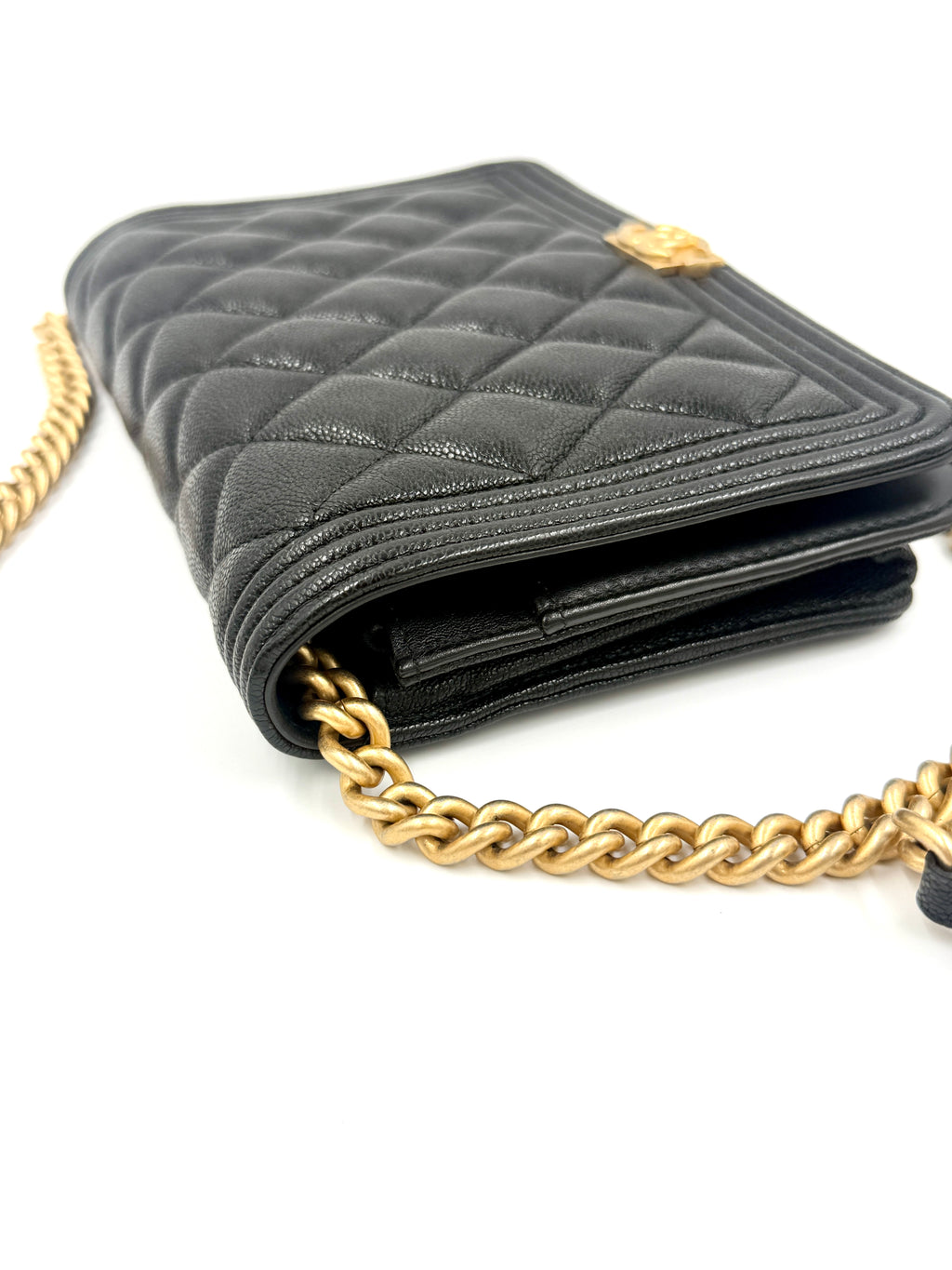 Chanel Caviar Leather Boy Bag Wallet on Chain - Pre Owned Authentic