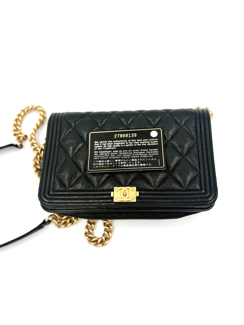 Chanel Caviar Leather Boy Bag Wallet on Chain - Pre Owned Authentic