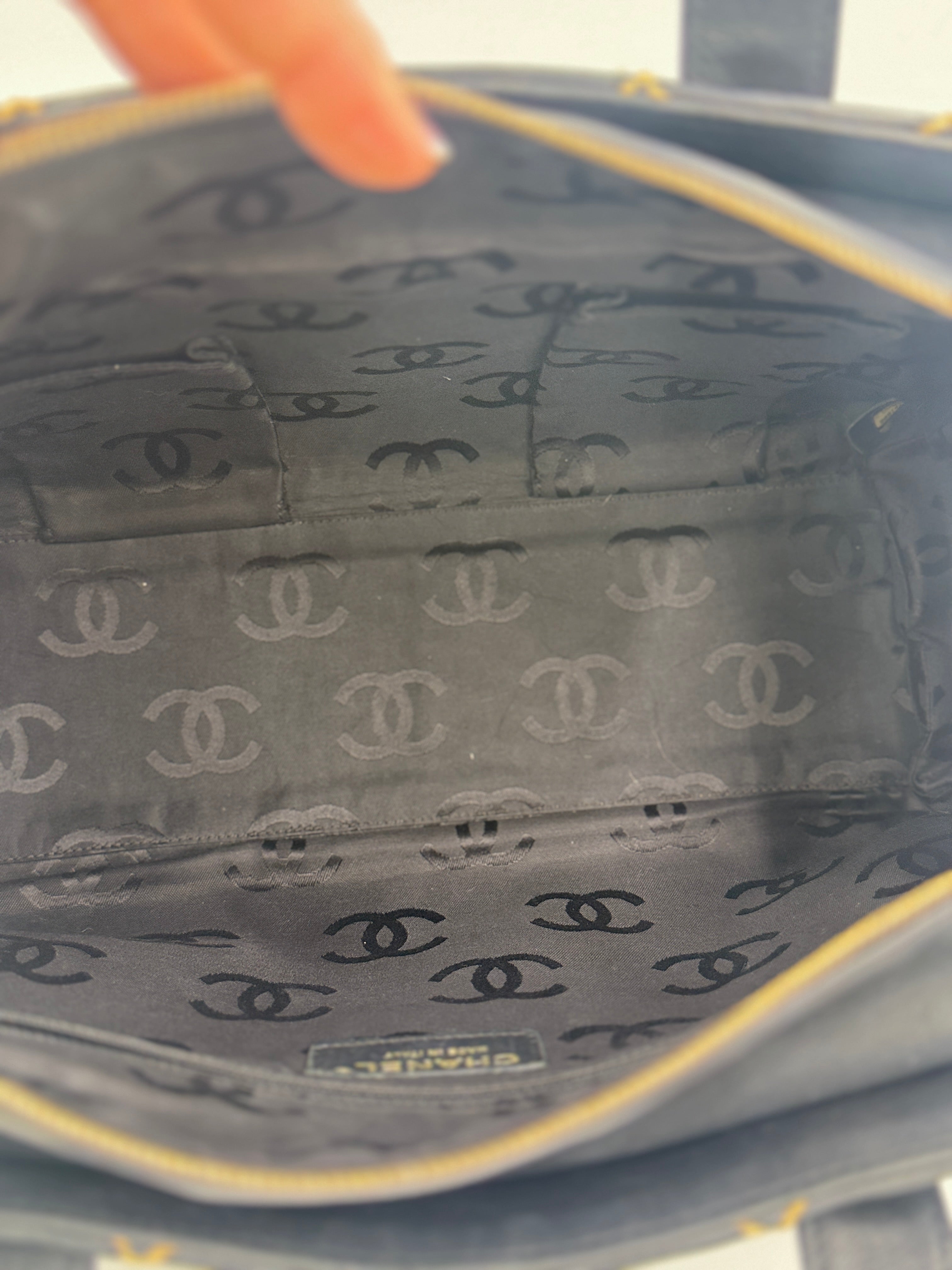 Chanel Black Calfskin Wild Stitch Top Handle Bag - Pre Owned Authentic