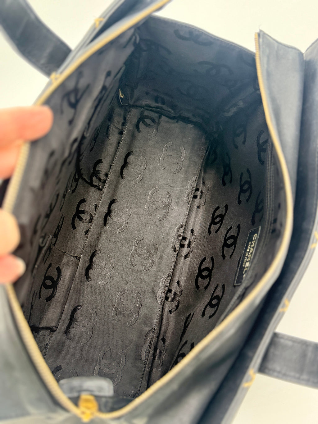 Chanel Black Calfskin Wild Stitch Top Handle Bag - Pre Owned Authentic