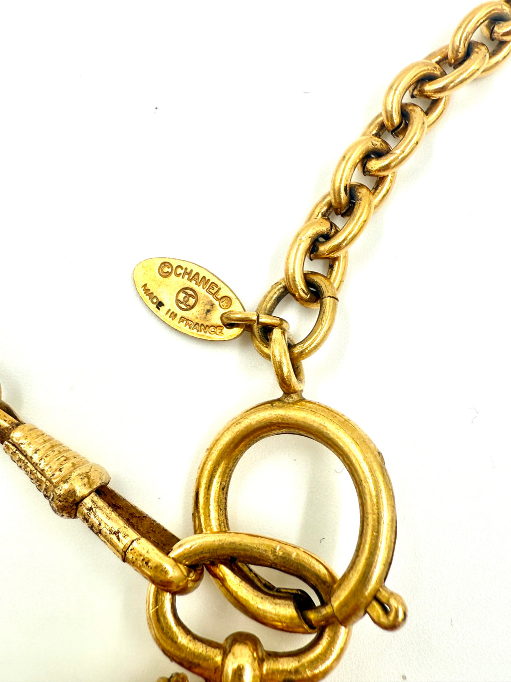 Chanel Necklace with Monocle Magnifying Glass Pendant 24k Gold Plated - Pre Owned Authentic