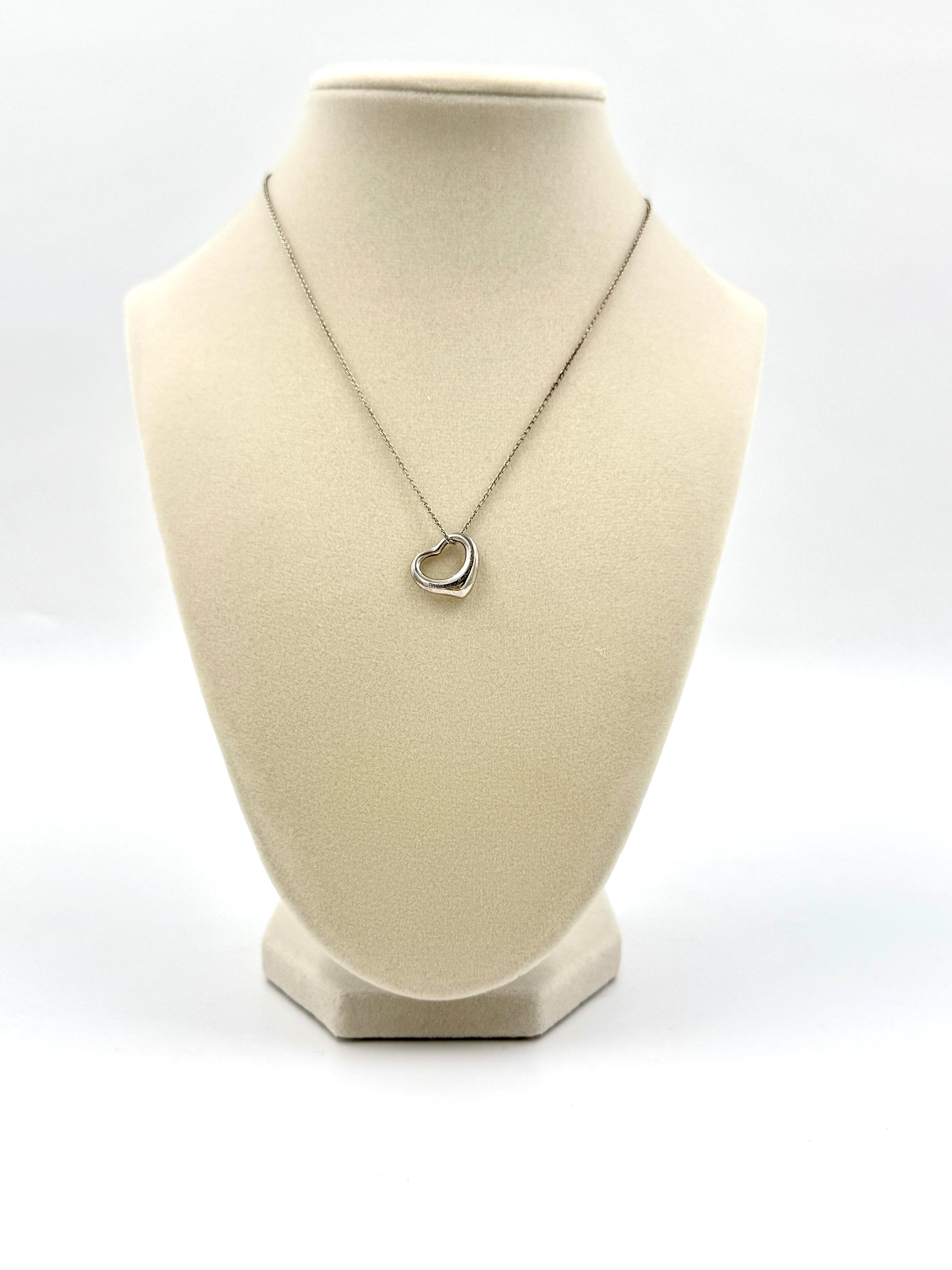 Tiffany Elsa Peretti Open Heart Pendant in Sterling Silver - Pre Owned Authentic