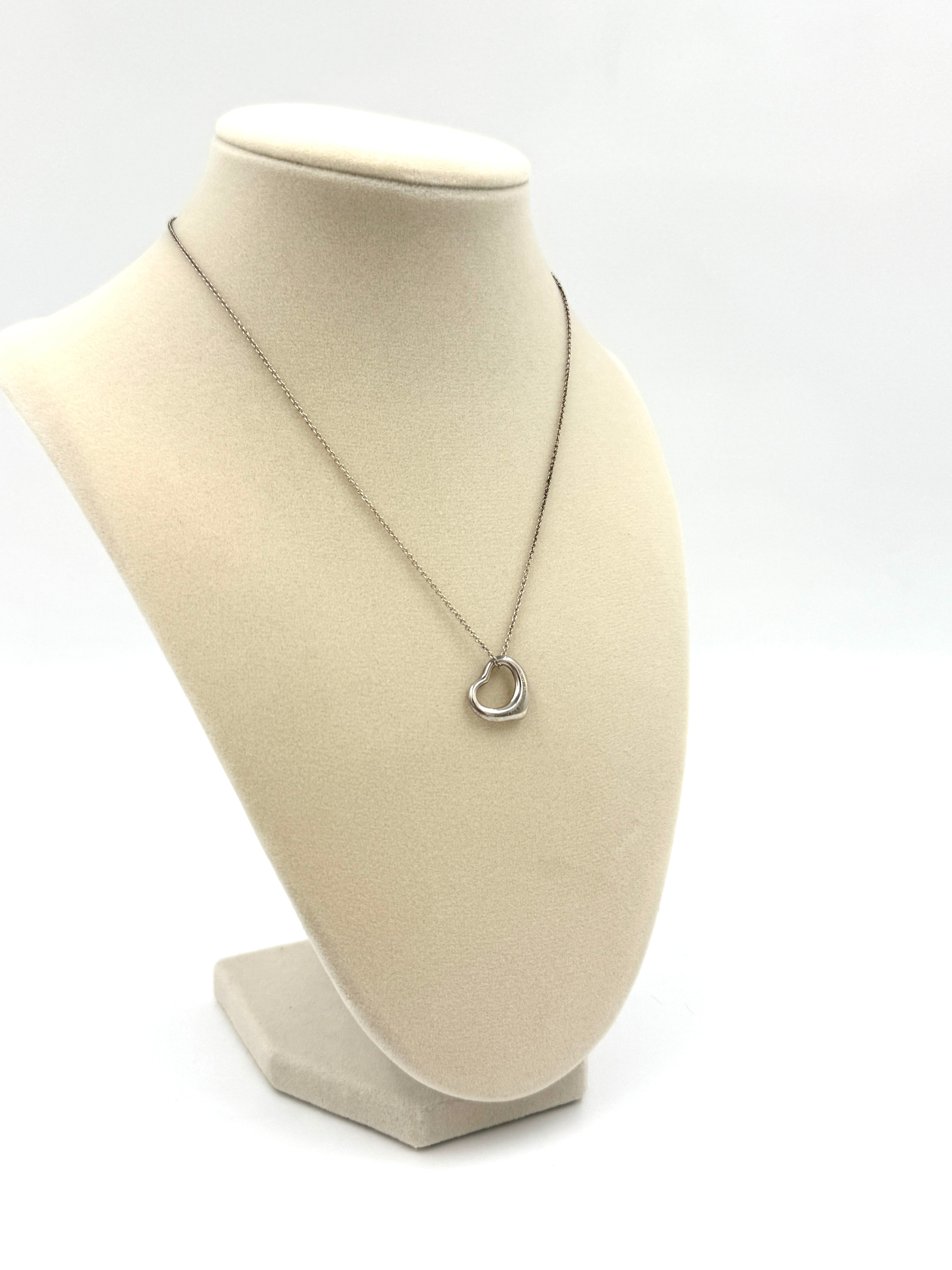 Tiffany Elsa Peretti Open Heart Pendant in Sterling Silver - Pre Owned Authentic