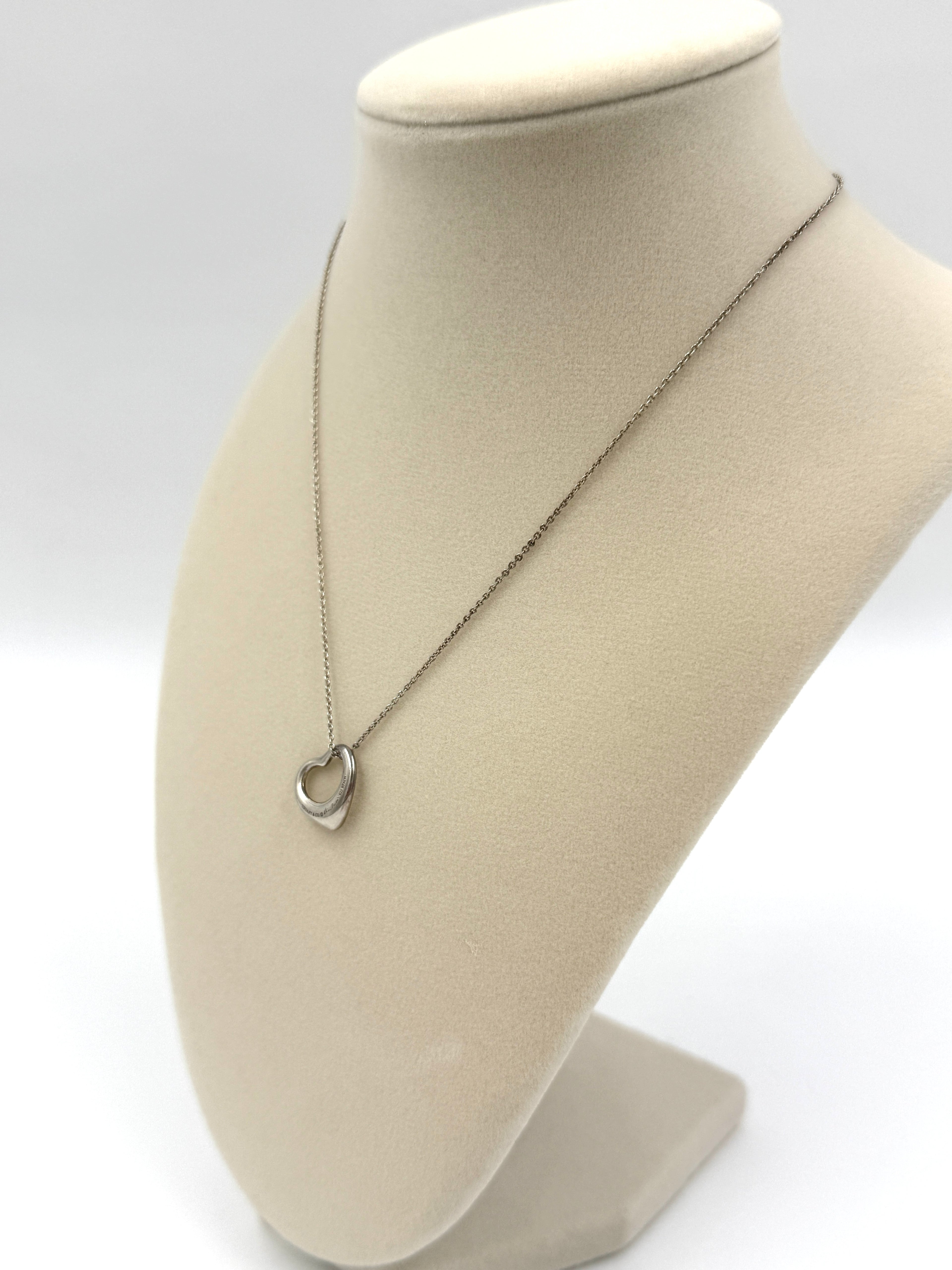 Tiffany Elsa Peretti Open Heart Pendant in Sterling Silver - Pre Owned Authentic