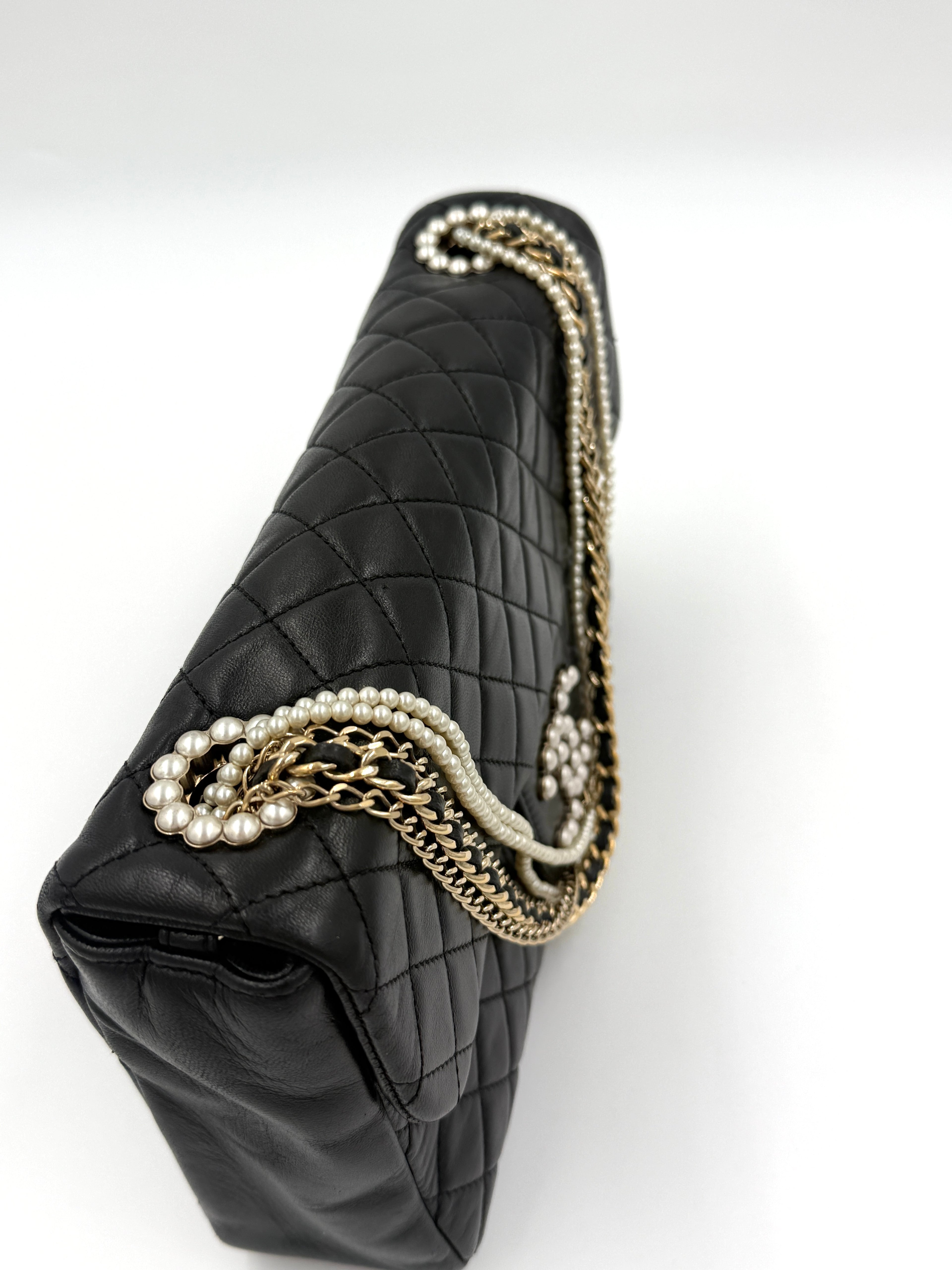 Chanel Westminster Bag Black Lambskin with Pearl Details - Pre Owned Authentic