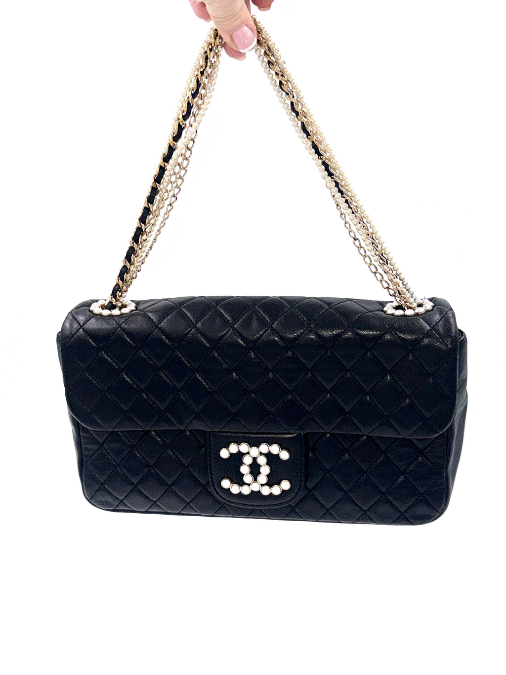 Chanel Westminster Bag Black Lambskin with Pearl Details - Pre Owned Authentic