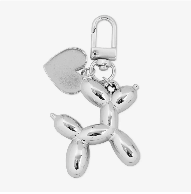 Balloon Dog Bag Charm - Chrome