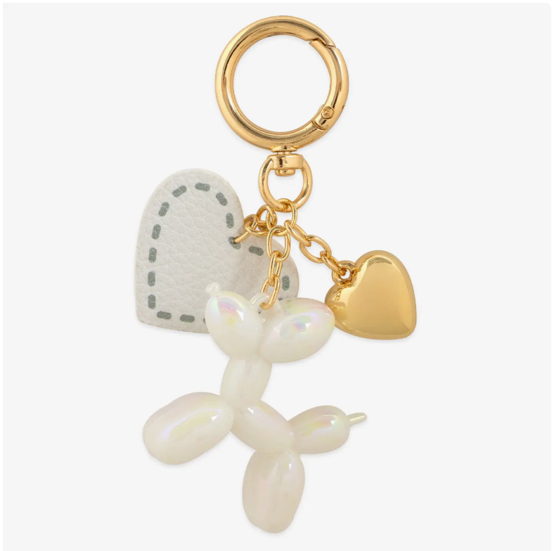 Balloon Dog Puffy Heart Bag Charm