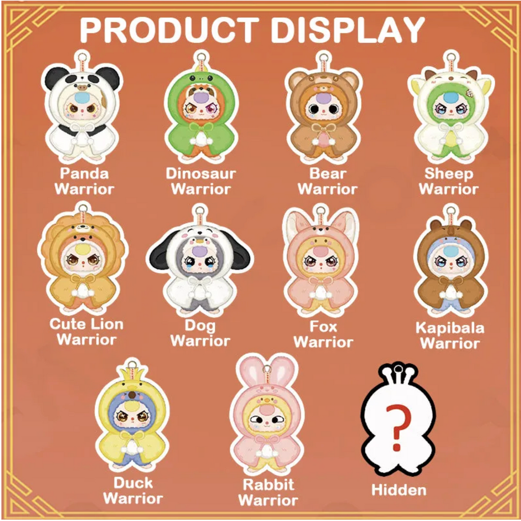 Baby Three I'm Not A Warrior Bag Charm Plush Animals Dressed as Animals Blind Box