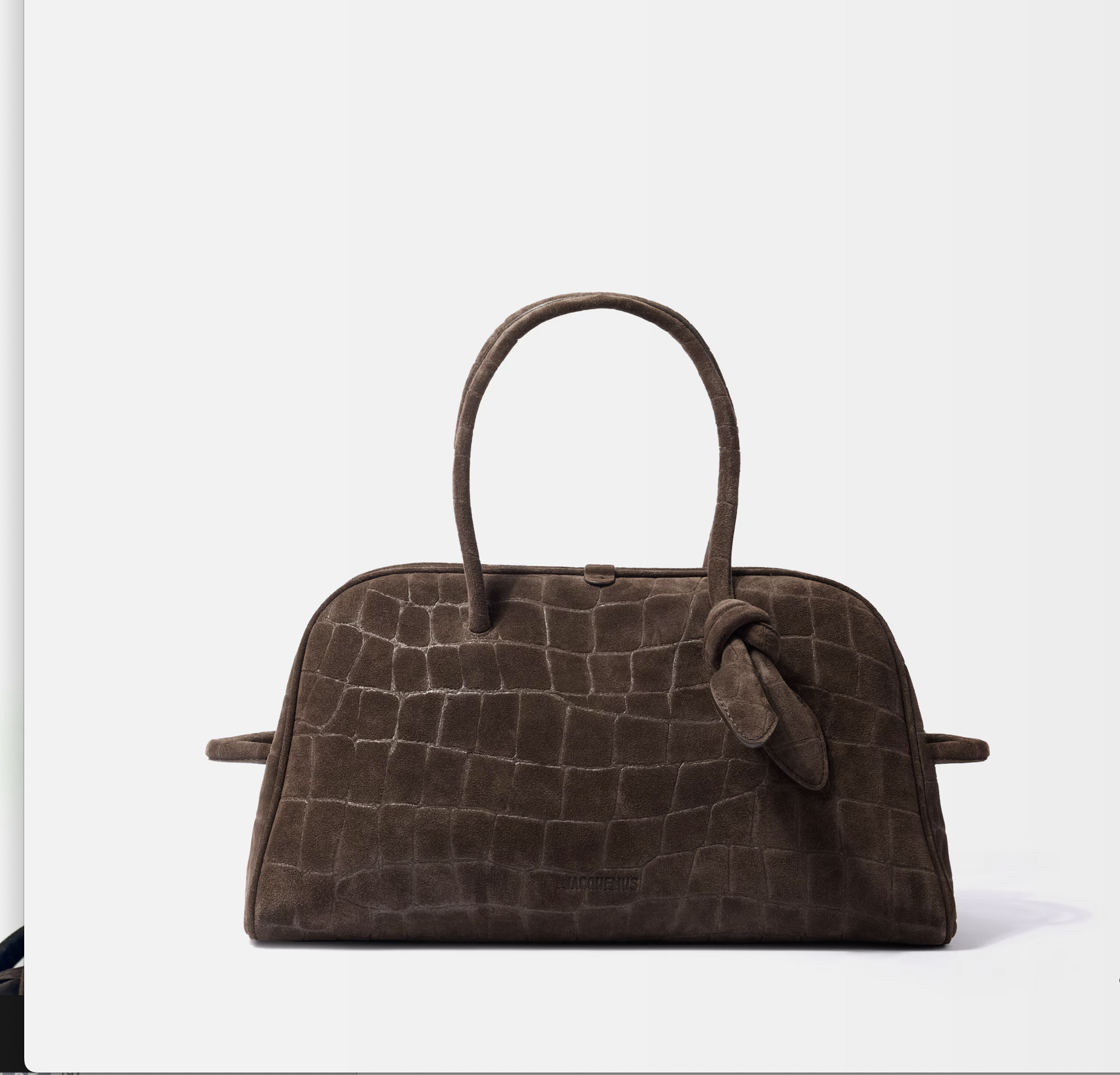Jacquemus New with Tags Le Turismo Crocodile-embossed Suede Bowling Bag Dark Brown Authentic