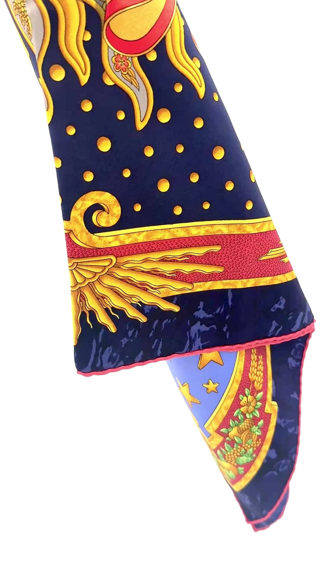 Hermès Vintage Silk Scarf "Carpe Diem" by Joachim Metz Pre Owned Authentic