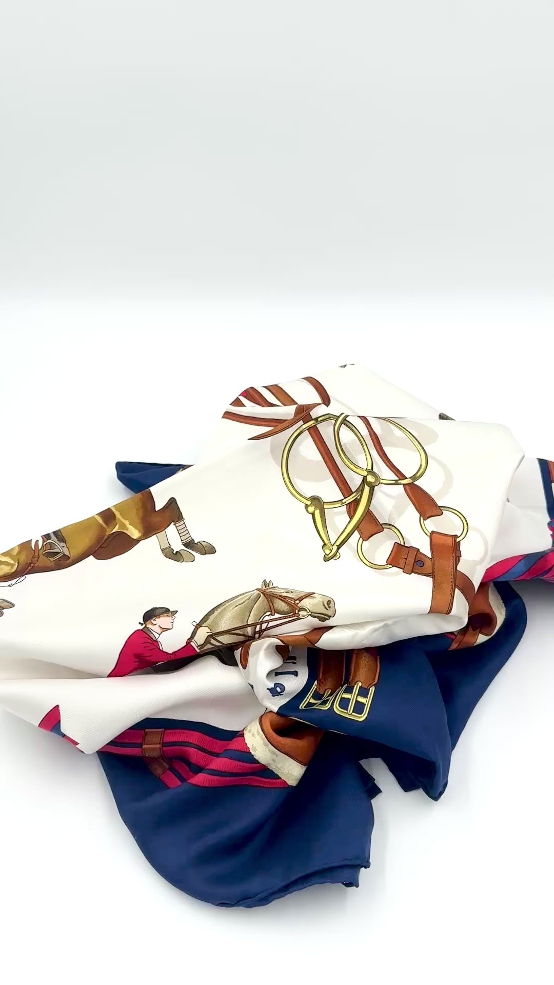 Hermès Silk Scarf "Jumping" by Philippe Ledoux Pre Owned Authentic