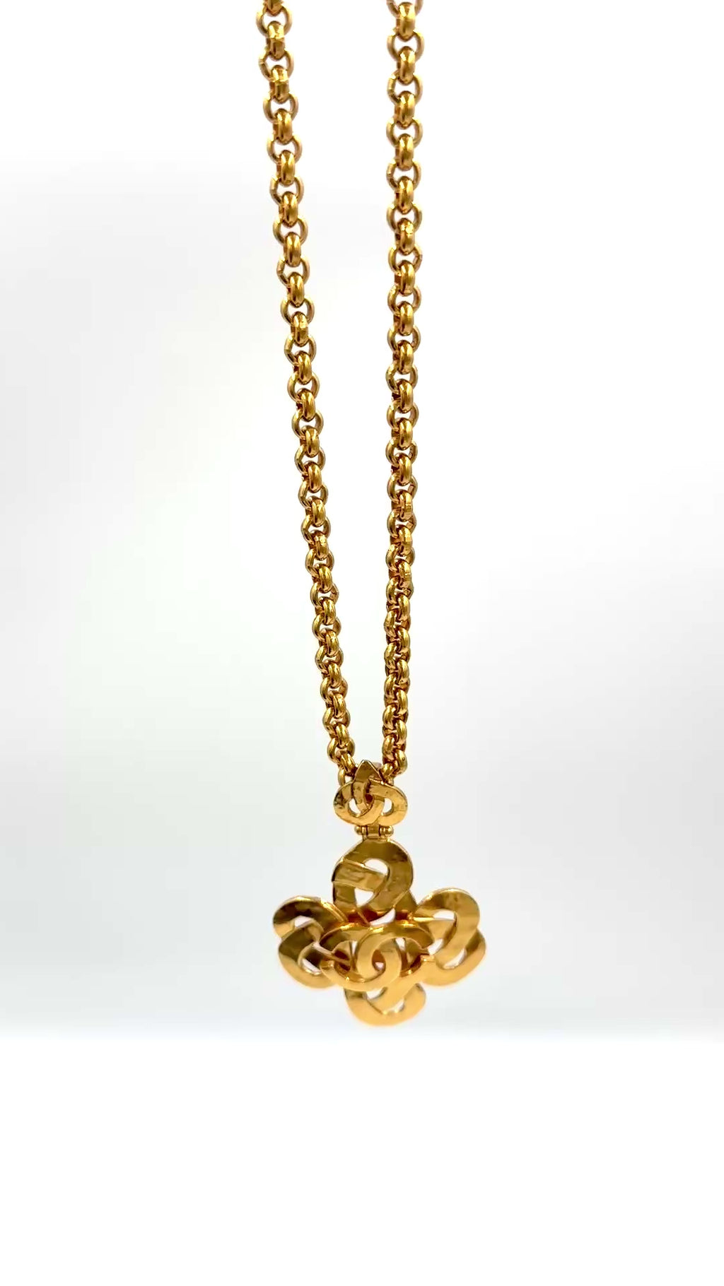 Pre-Owned Chanel Woven Coco Mark Gold Plated Necklace - Authenticated