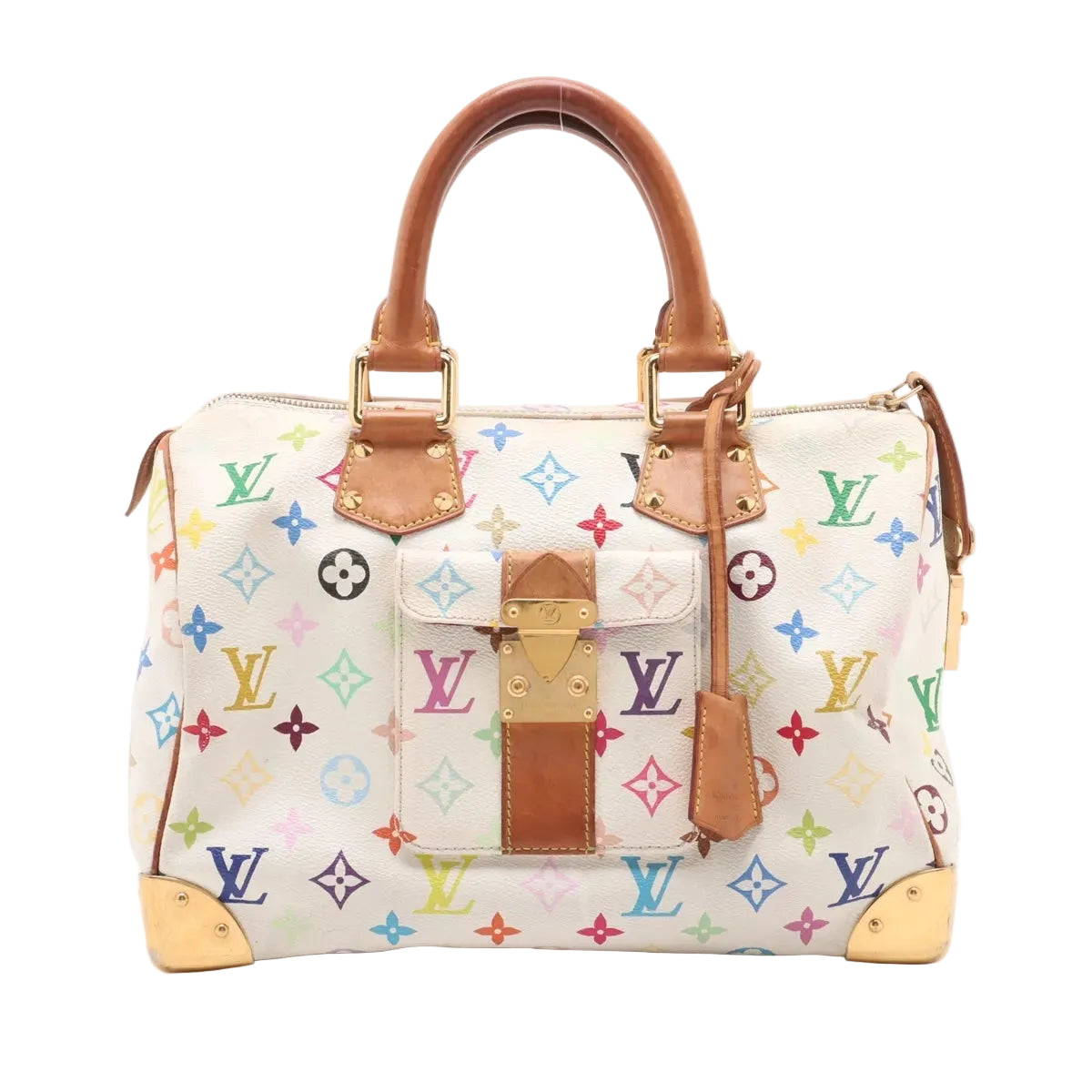 Pre-Owned Louis Vuitton Speedy 30 Murakami Monogram White Multicolor - Authenticated