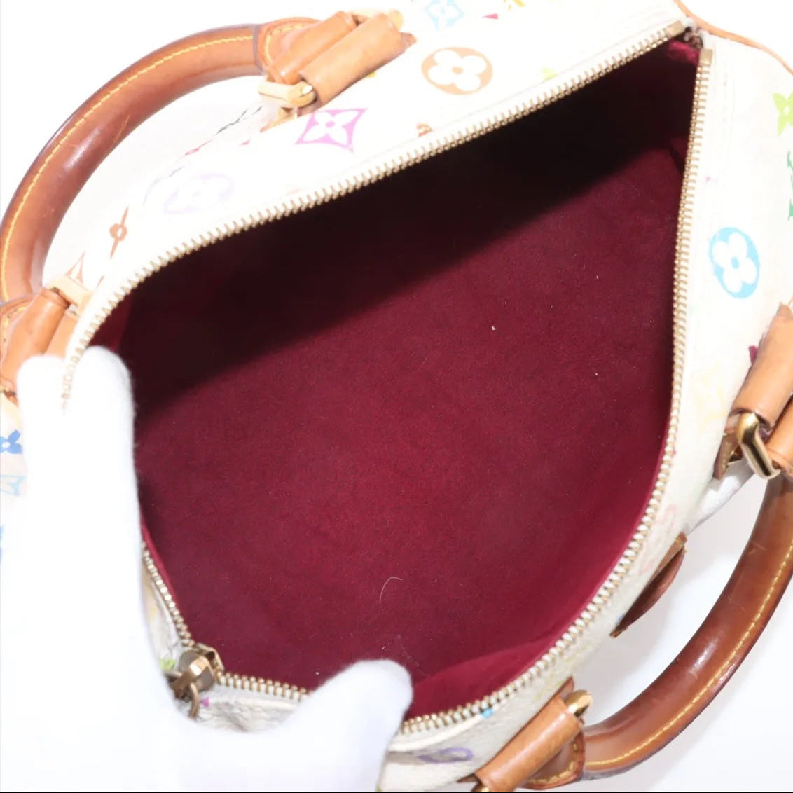 Pre-Owned Louis Vuitton Speedy 30 Murakami Monogram White Multicolor - Authenticated
